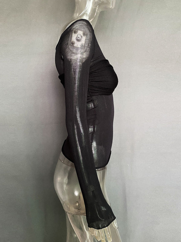 New Fashion Women’s Clothing Lightweight See-Through Neck T-Shirt Top