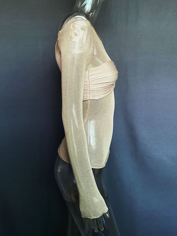 New Fashion Women’s Clothing Lightweight See-Through Neck T-Shirt Top