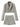 New fashionable casual diagonal button short blazer + high waist pocket skirt suit - Grey / S