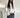 New Fashionable Hole Contrast Color Plush Striped Round Neck Fashion Sweater - White / S