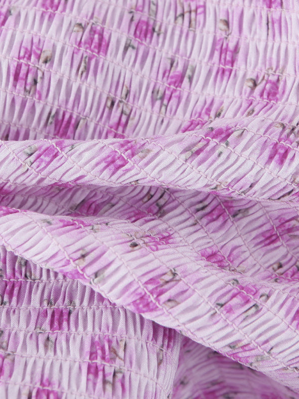 New French holiday style ruffled cake layered body elastic rose strap dress