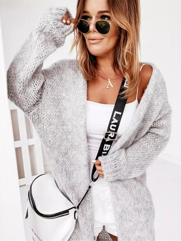 New loose knit cardigan - Misty grey / S