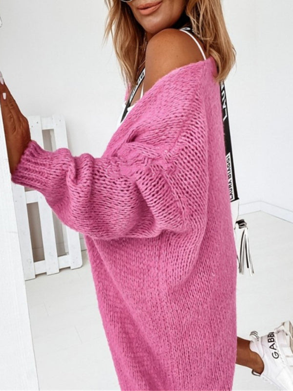 New loose knit cardigan - Rose / S