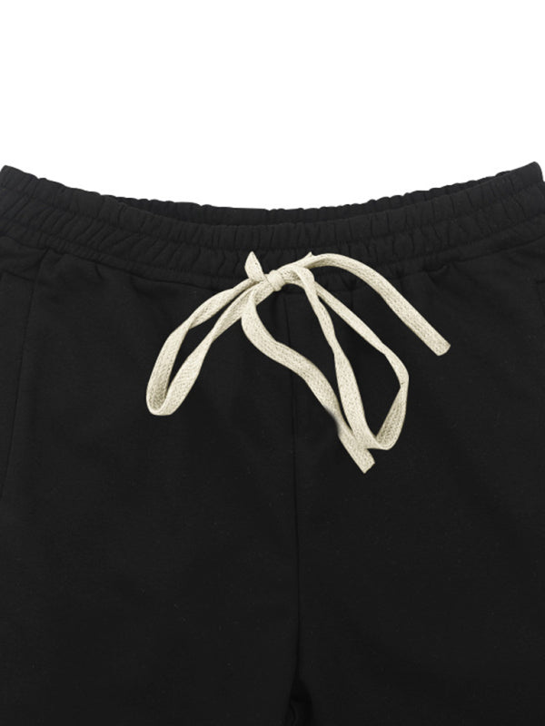 New men’s high street multi-line hip-hop breasted sports cashew flower wide-leg casual trousers