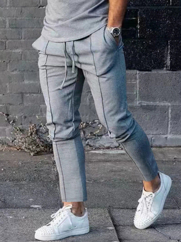 New Men’s Two-piece Set Round Neck Long Sleeve T-Shirt Trousers Casual Sports Suit