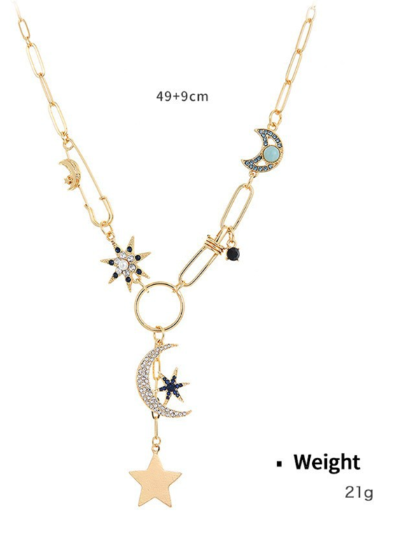 New mystical coin-set diamond relief small pendant bib necklace - Pattern7 / FREESIZE