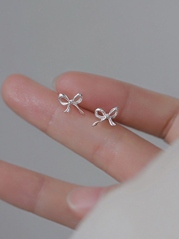 New retro bow earrings elegant and high-end earrings simple earrings for women