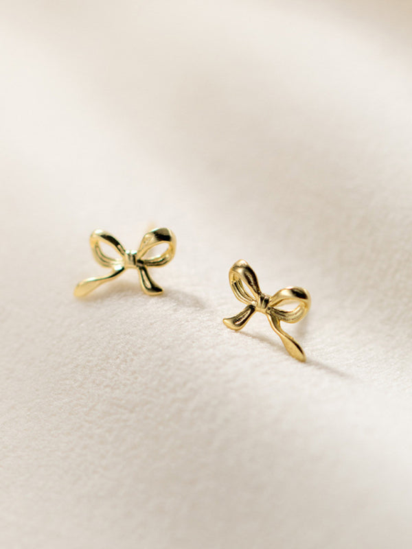 New retro bow earrings elegant and high-end earrings simple earrings for women