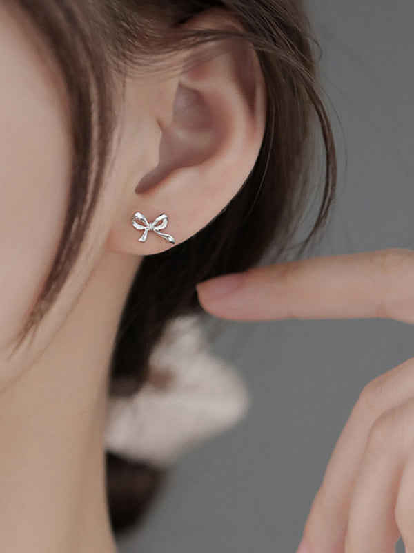 New retro bow earrings elegant and high-end earrings simple earrings for women