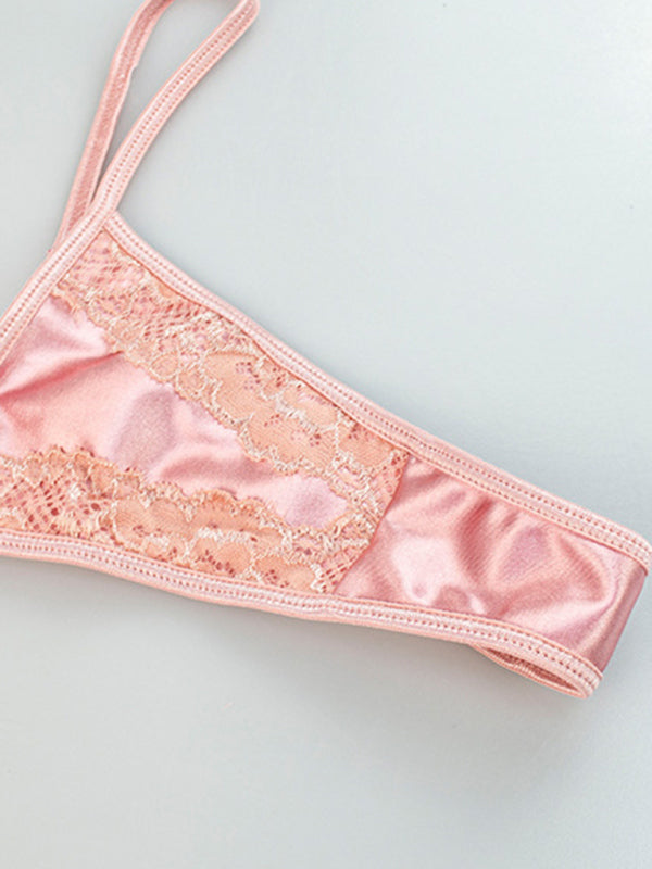 New sexy lingerie four-piece set high-end sexy lingerie set bra garter belt thong legs