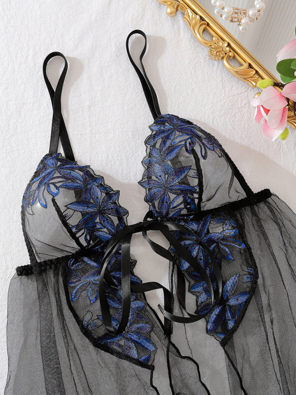 New sexy underwear mesh lace perspective no-take-off temptation sexy suspenders home clothes