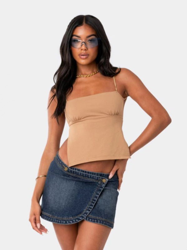 New Spice Girl Fashion Items Sexy Suspenders - Ginger yellow / S