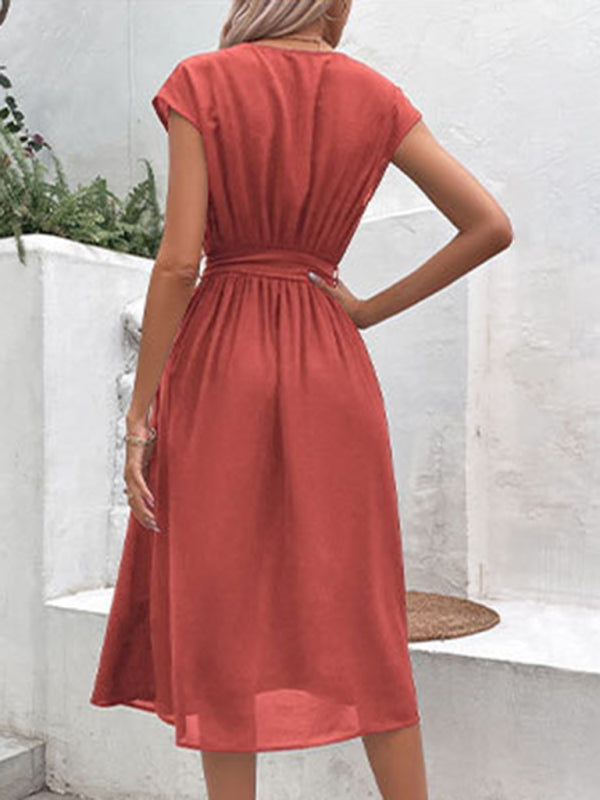 New style strappy v-neck black dress