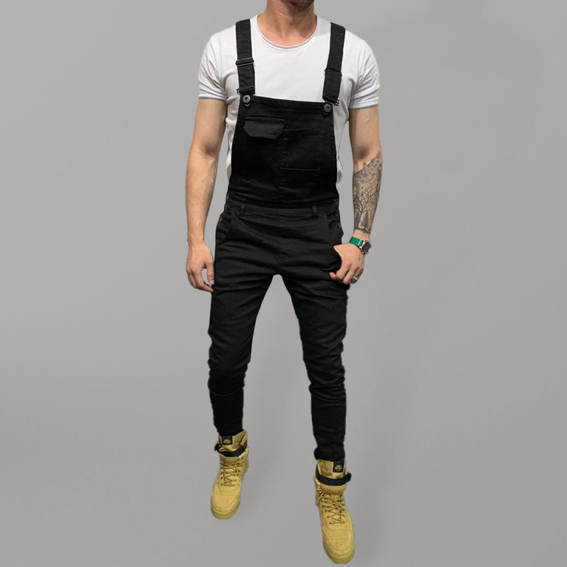New style suspenders slim fit men’s suspender jeans - Black / S