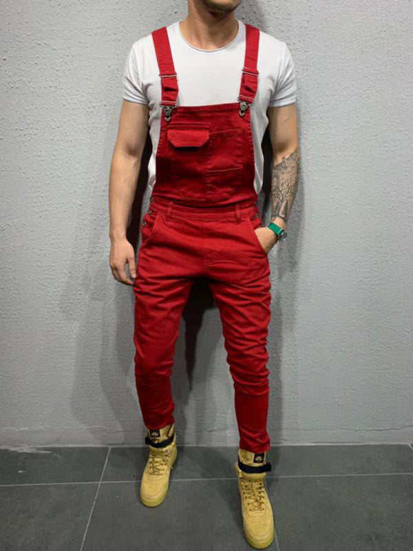 New style suspenders slim fit men’s suspender jeans - Red / S