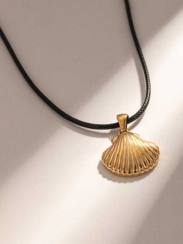 New Summer Beach Ocean Metallic Shell Necklace - Golden / FREESIZE