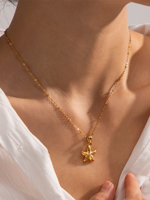 New Summer Beach Ocean Metallic Shell Necklace - Pattern2 / FREESIZE