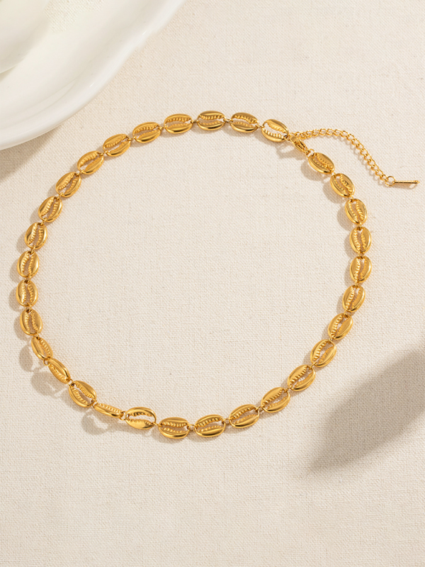 New summer beach style fashion ocean metal shell necklace - Golden / FREESIZE