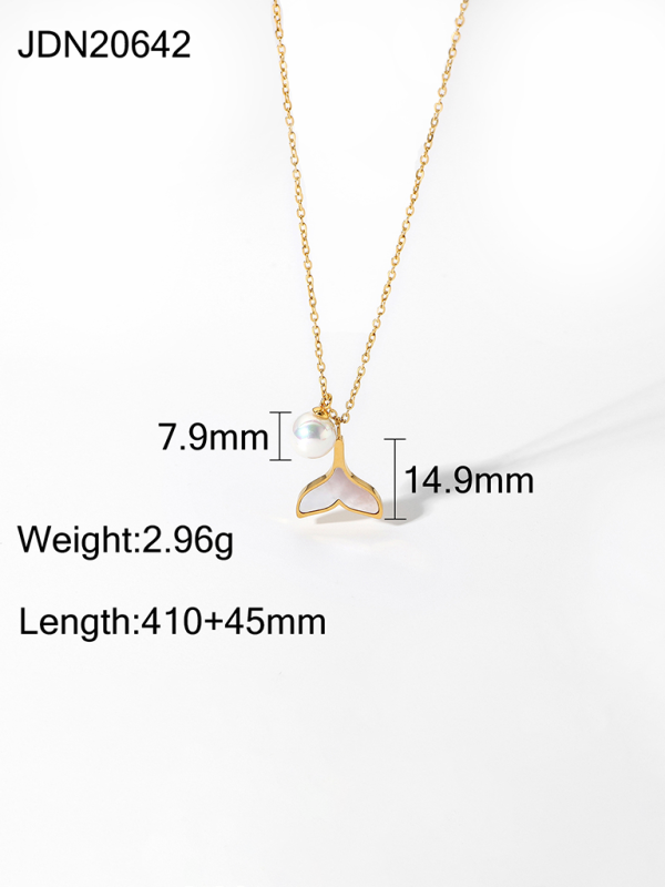 New summer beach style fashion ocean pearl shell necklace - Golden / FREESIZE