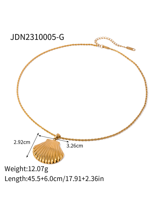 New summer beach style fashion ocean shell necklace - Golden / FREESIZE