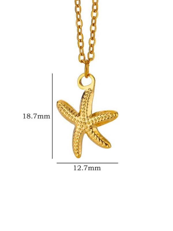 New versatile holiday ocean starfish pendant necklace - Golden / FREESIZE