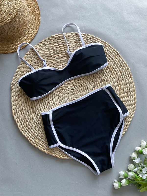New women’s color matching high waist sexy two-piece swimsuit