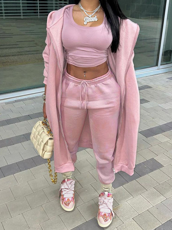 New women’s new fashion long-sleeved hooded casual sports suit two-piece set