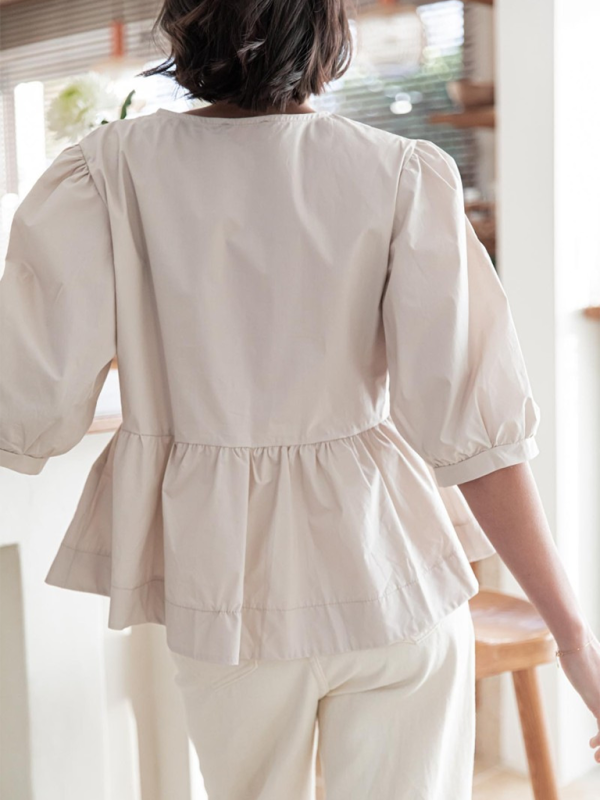 New women’s fashion striped lace-up shirt tops