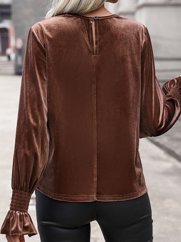 New women's lace stitching long-sleeved sweater - Closther