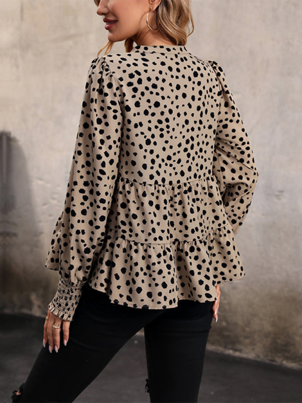 New women’s long sleeve leopard print shirt