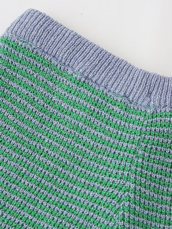 New women’s loose knitted POLO collar top/high waist knitted shorts