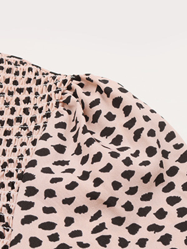 New women's mid-collar printed long-sleeved shirt - Closther