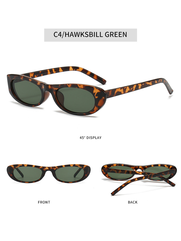 New women’s oval sunglasses fashionable and versatile macaron color sunglasses - Leopard / FREESIZE