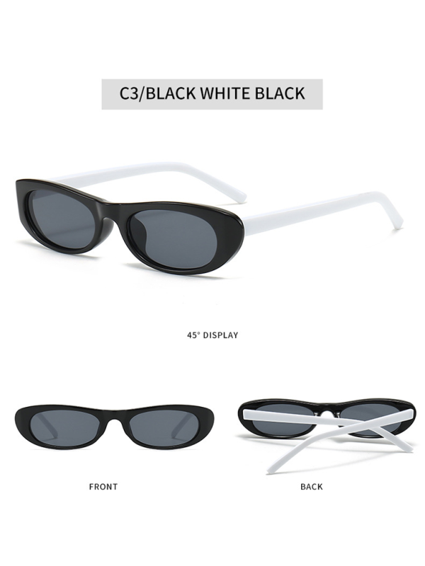 New women’s oval sunglasses fashionable and versatile macaron color sunglasses - Pattern1 / FREESIZE