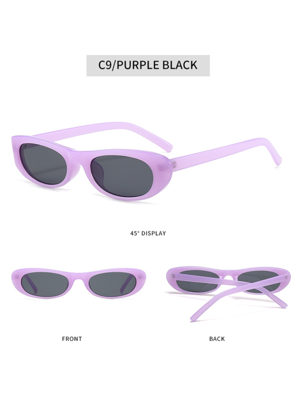 New women’s oval sunglasses fashionable and versatile macaron color sunglasses - Pattern5 / FREESIZE