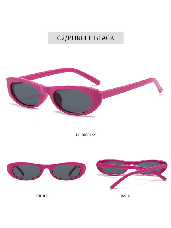 New women’s oval sunglasses fashionable and versatile macaron color sunglasses - Rose / FREESIZE