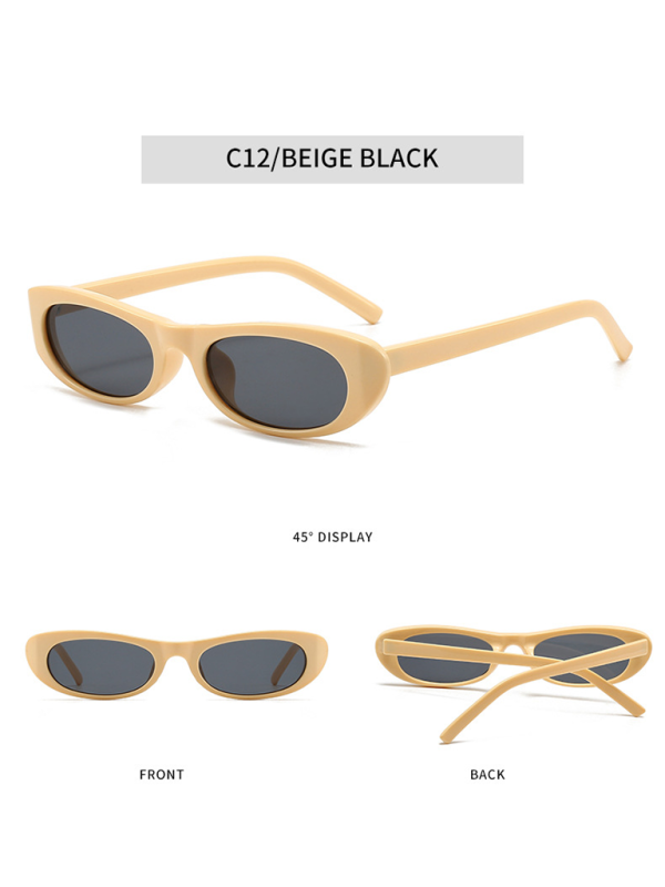 New women’s oval sunglasses fashionable and versatile macaron color sunglasses - Pattern8 / FREESIZE