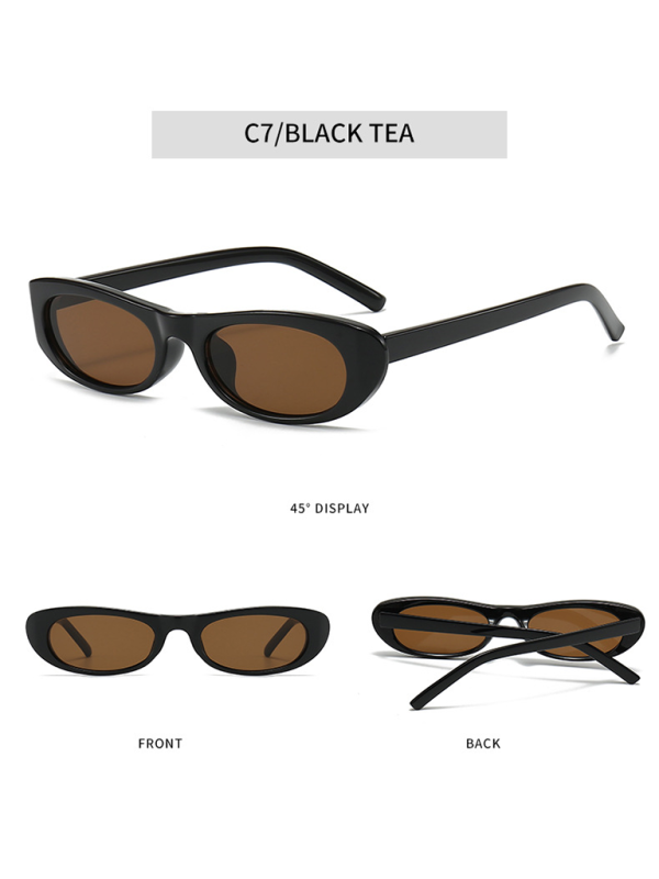 New women’s oval sunglasses fashionable and versatile macaron color sunglasses - Pattern3 / FREESIZE