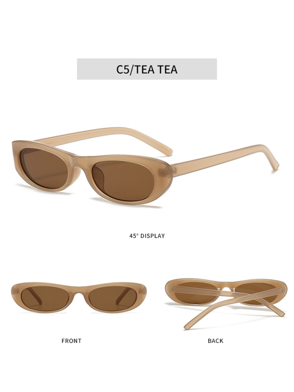 New women’s oval sunglasses fashionable and versatile macaron color sunglasses - Pattern2 / FREESIZE