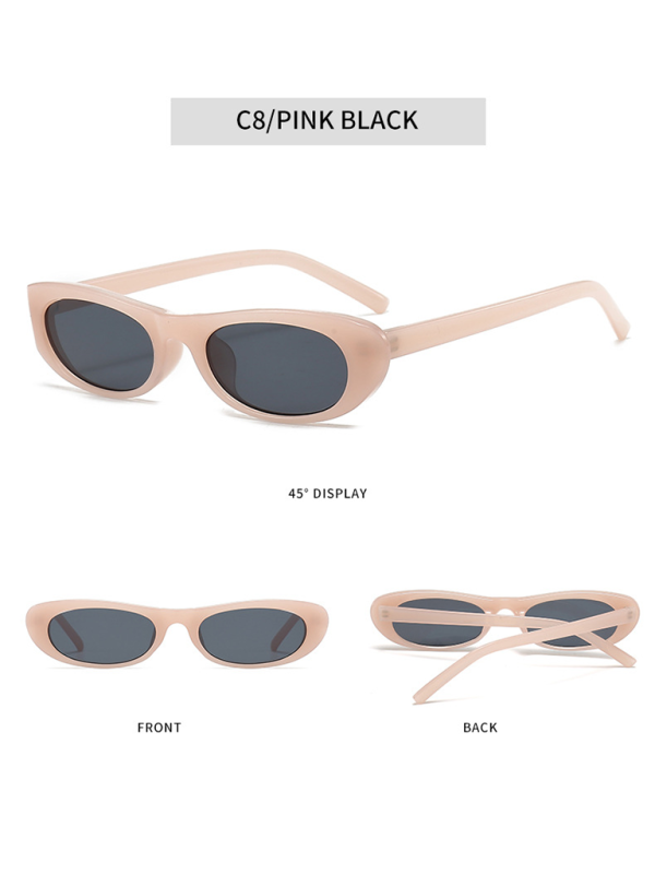 New women’s oval sunglasses fashionable and versatile macaron color sunglasses - Pattern4 / FREESIZE