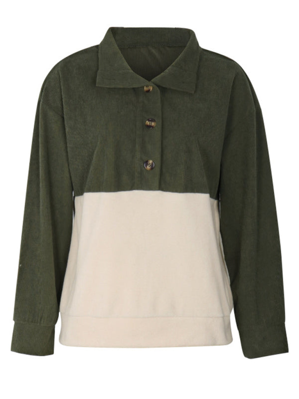 New women’s patchwork polar fleece sweatshirt