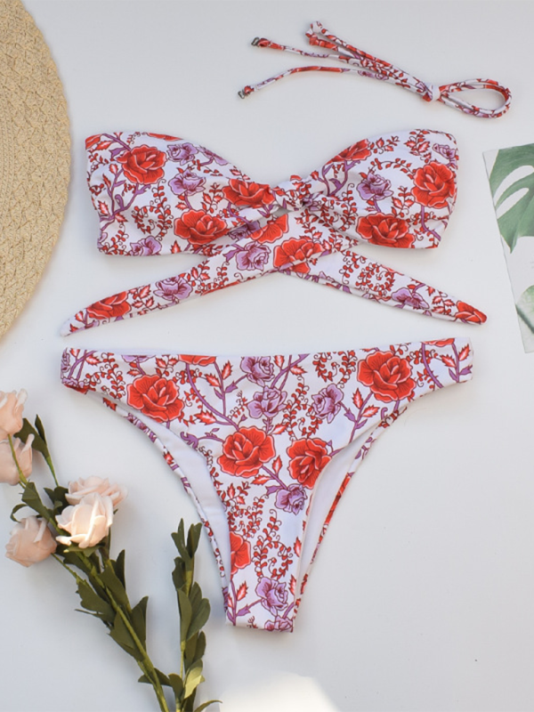 New women’s sexy floral split swimsuit