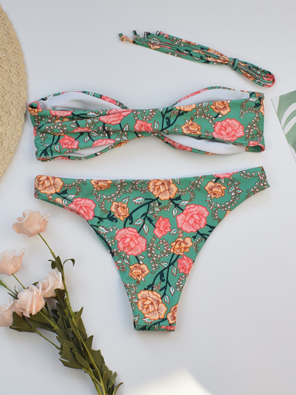 New women’s sexy floral split swimsuit