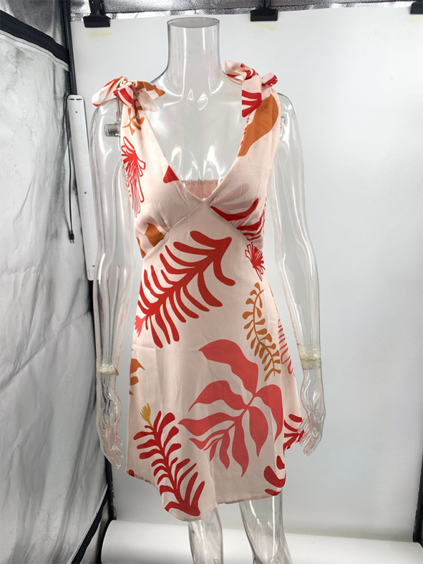 New women’s sexy printed short dress