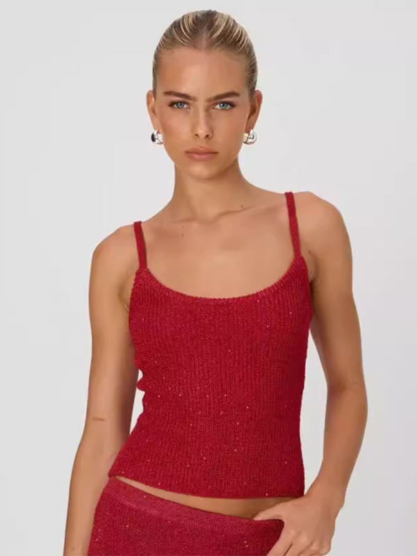 New women’s simple suspender striped top