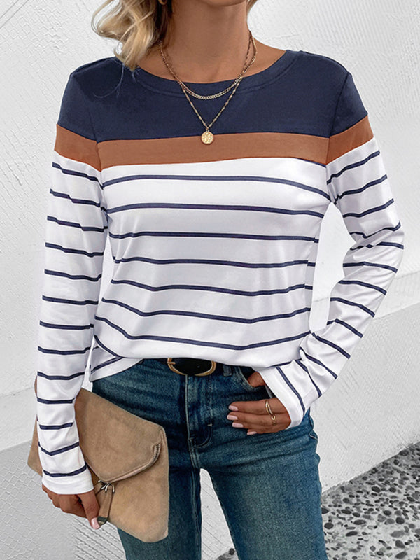 New Women’s Striped Casual Long Sleeve Sweater