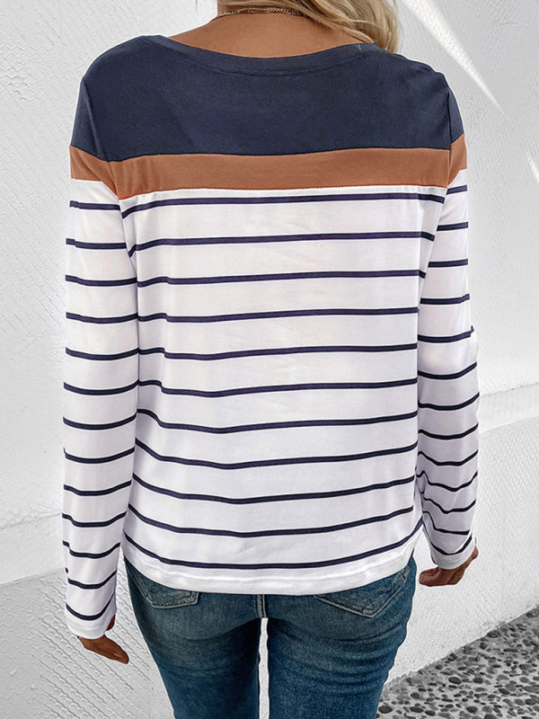 New Women’s Striped Casual Long Sleeve Sweater