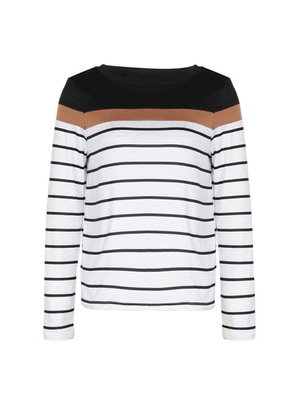 New Women’s Striped Casual Long Sleeve Sweater