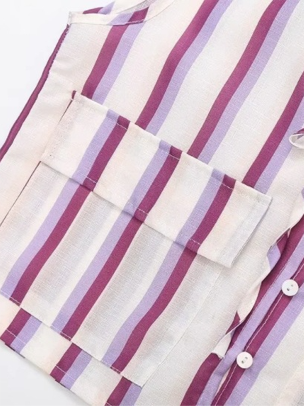 New women’s striped printed strappy vest and trousers set