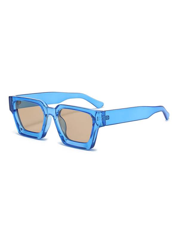 New women’s thick frame sunglasses trendy square frame sunglasses - Blue / FREESIZE